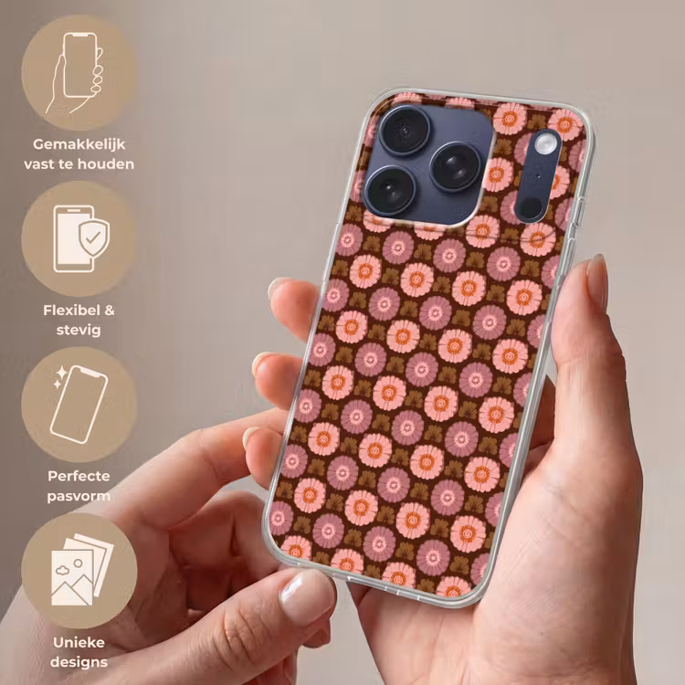 Retro - Madelief - Roze Telefoonhoesje iPhone 17 Pro klein 878 -sfeer3_NL
