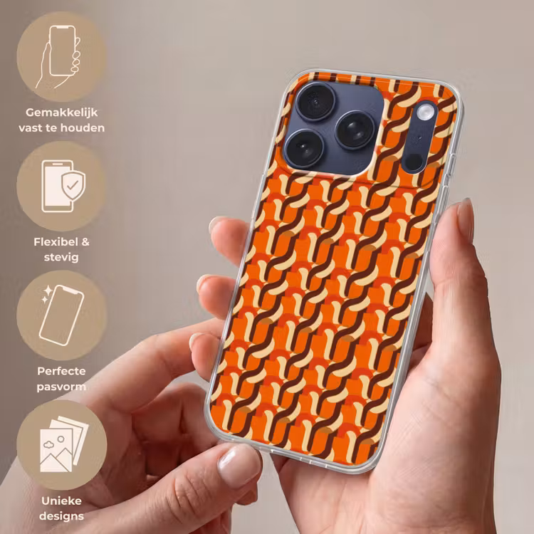 Retro - Modern - Kleurrijk Telefoonhoesje iPhone 17 Pro klein 878 -sfeer3_NL