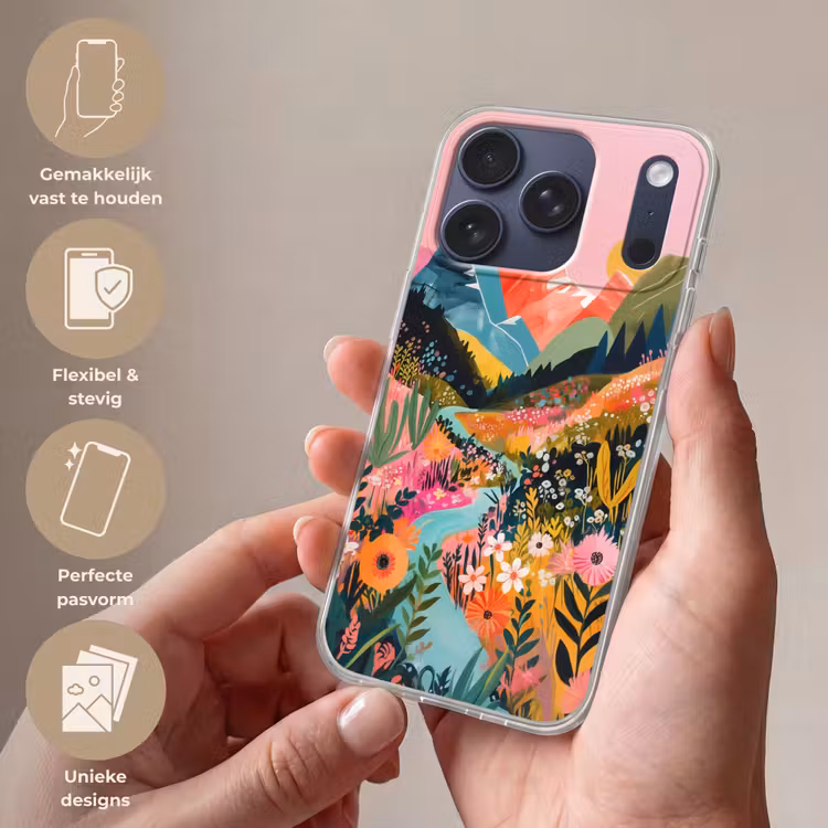 Rivier - Diepte - Bloemen Telefoonhoesje iPhone 17 Pro klein -sfeer3_NL