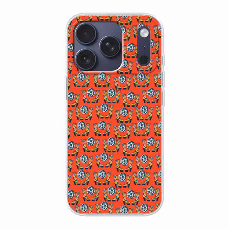 Rood - Disco - Patroon Telefoonhoesje iPhone 17 Pro klein 878 -3d