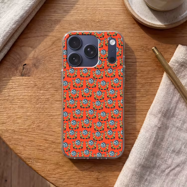 Rood - Disco - Patroon Telefoonhoesje iPhone 17 Pro klein 878 -sfeer1