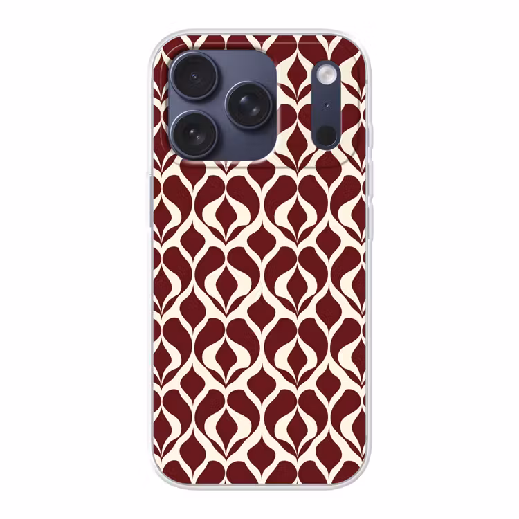 Rood - Druppelpatroon - Grafisch Telefoonhoesje iPhone 17 Pro klein 878 -3d