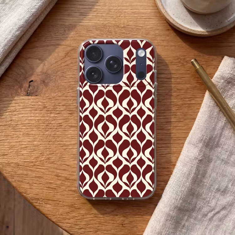 Rood - Druppelpatroon - Grafisch Telefoonhoesje iPhone 17 Pro klein 878 -sfeer1