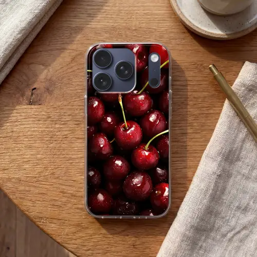 Rood - Fruit - Kersen Telefoonhoesje iPhone 17 Pro klein -sfeer1