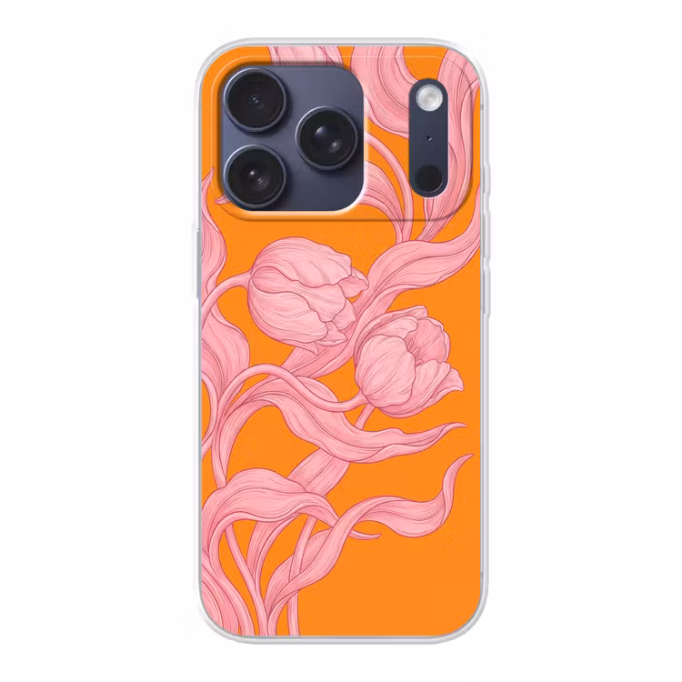 Telefoonhoesje - Roze bloemen - Modern - Roze bloemen - Modern Telefoonhoesje iPhone 17 Pro klein