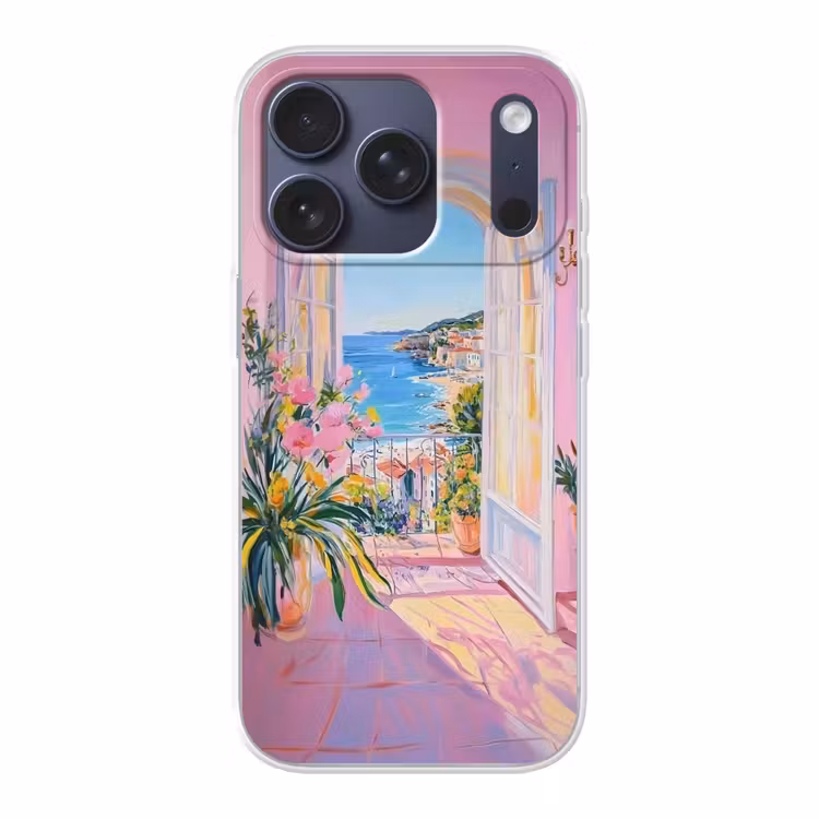 Roze - Buiten - Verf Telefoonhoesje iPhone 17 Pro klein -3d
