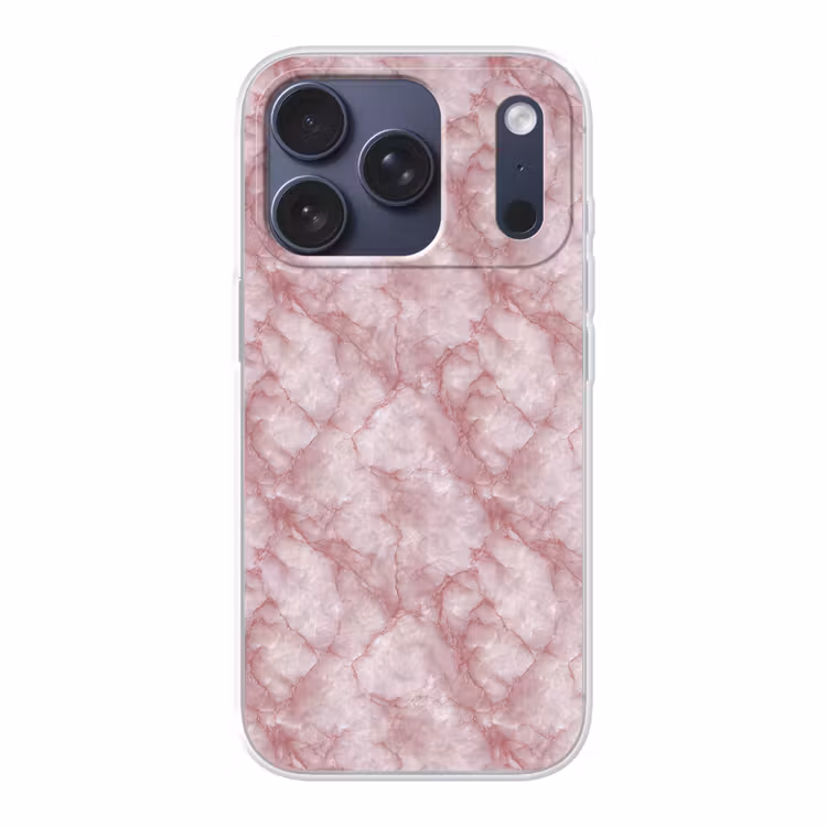 Roze - Kwartsmarmer - Aders Telefoonhoesje iPhone 17 Pro klein 878 -3d