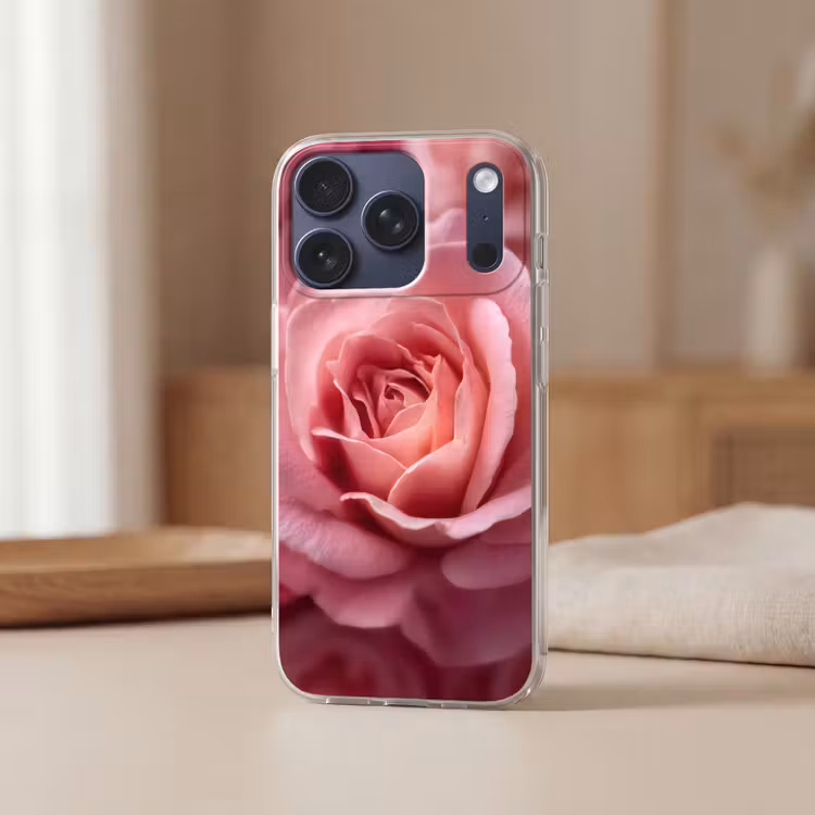 Roze - Roos - Romantisch Telefoonhoesje iPhone 17 Pro klein -sfeer2