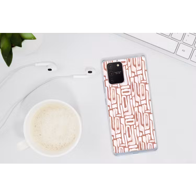 Roze - Wit - Organisch Telefoonhoesje Samsung Galaxy S10 Lite klein 364 -oordopS10Lite