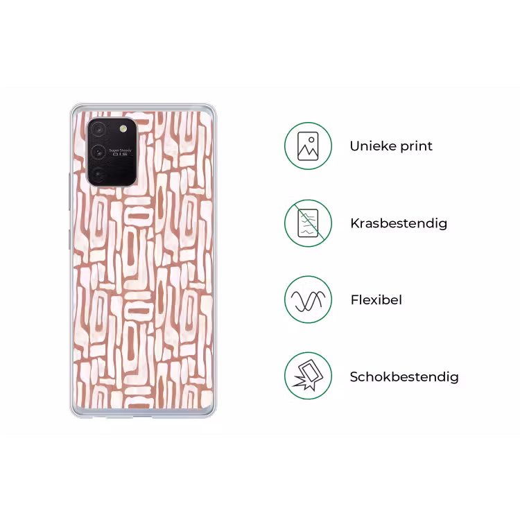 Roze - Wit - Organisch Telefoonhoesje Samsung Galaxy S10 Lite klein 364 -specsS10Lite