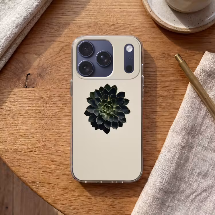 Rozet - Cirkelvormig - Donkergroen Telefoonhoesje iPhone 17 Pro klein -sfeer1