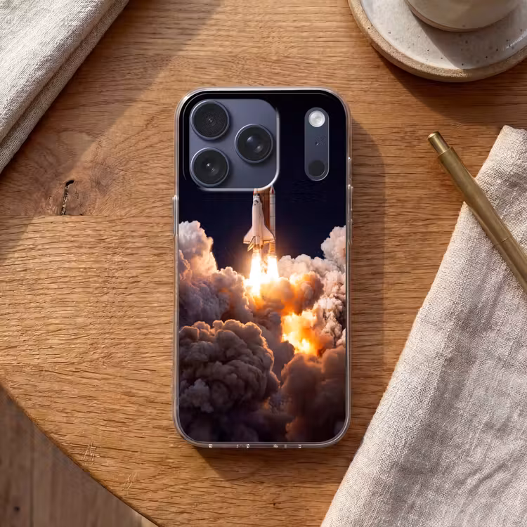 Telefoonhoesje - Ruimtevaartuig - Lancering - Sterren - Ruimtevaartuig - Lancering - Sterren Telefoonhoesje iPhone 17 Pro klein