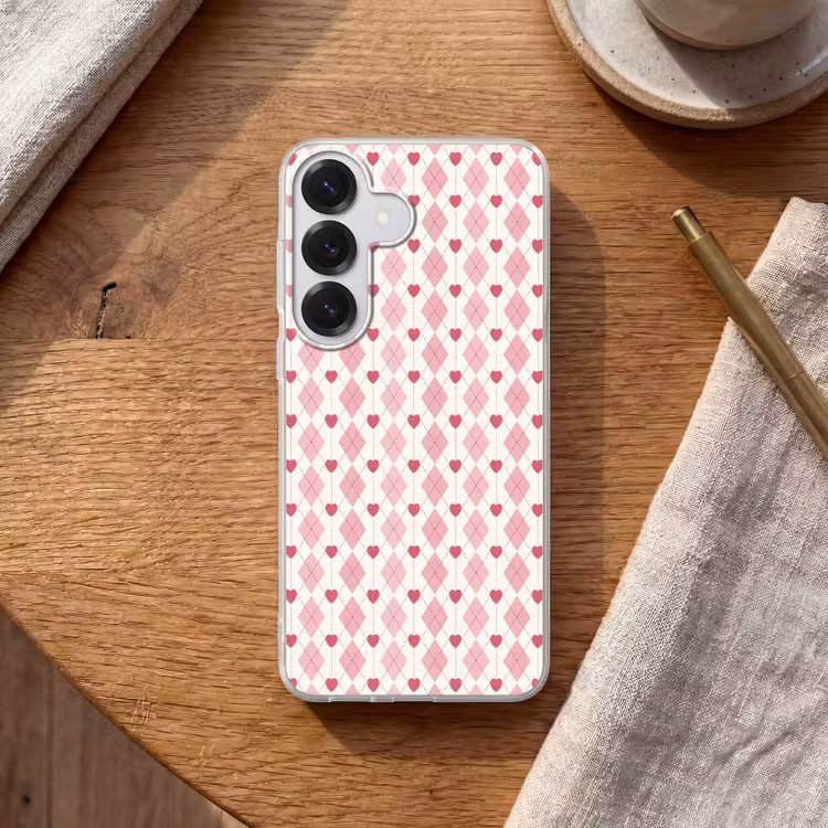 Ruiten - Klassiek - Roze - Wit Telefoonhoesje Samsung Galaxy S26 klein 975 -sfeer1