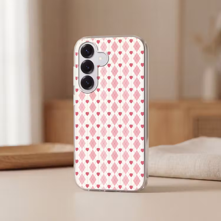 Ruiten - Klassiek - Roze - Wit Telefoonhoesje Samsung Galaxy S26 klein 975 -sfeer2