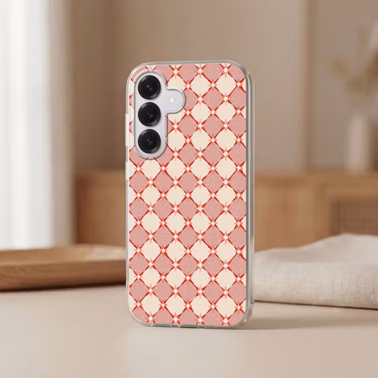 Ruiten - Sterren - Vintage - Oudroze - Rood Telefoonhoesje Samsung Galaxy S26 klein 975 -sfeer2