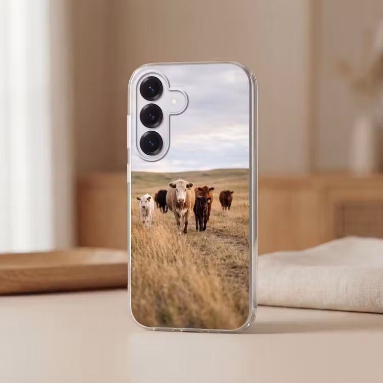 Runderen - Kudde - Landschap - Weide - Rustig Telefoonhoesje Samsung Galaxy S26 klein -sfeer2