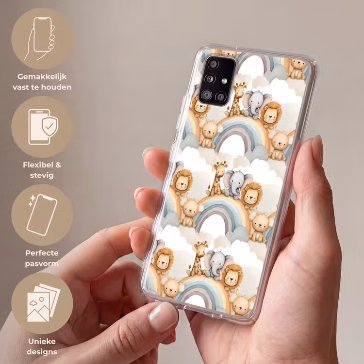 Safari - Regenboog - Kleurrijk Telefoonhoesje Samsung Galaxy A51 5G klein 373 -sfeer3_NL