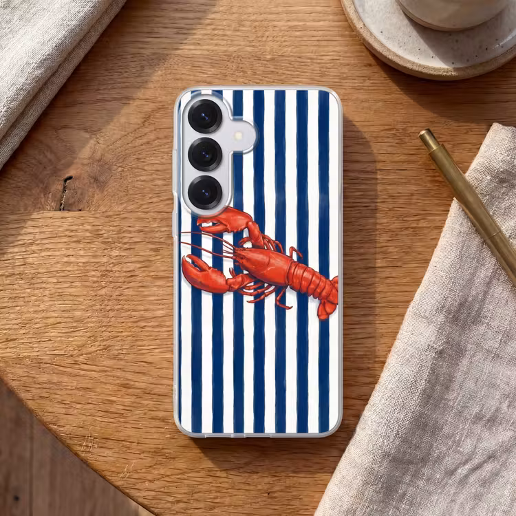 Schaaldier - Kreeft - Marine - Illustratie - Rood Telefoonhoesje Samsung Galaxy S26 klein -sfeer1