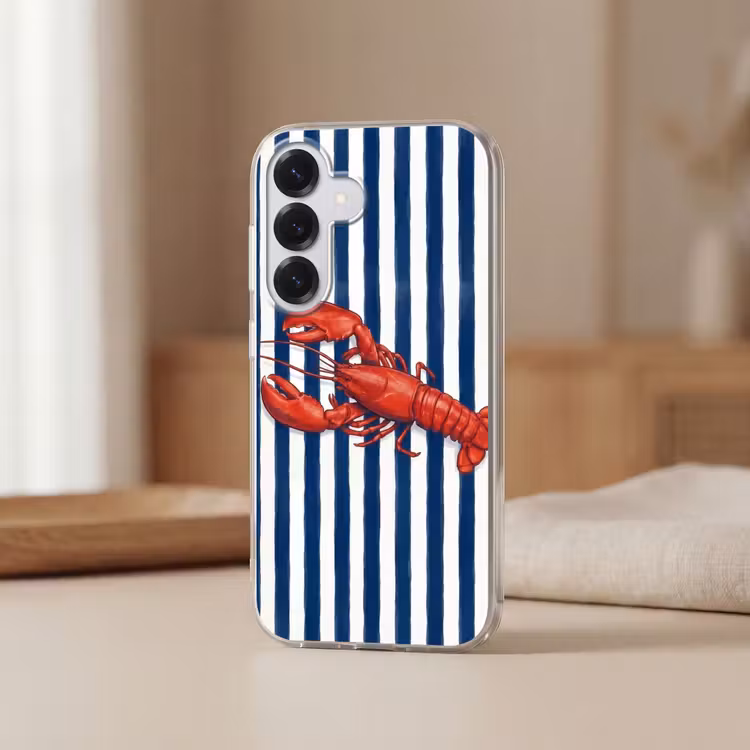 Schaaldier - Kreeft - Marine - Illustratie - Rood Telefoonhoesje Samsung Galaxy S26 klein -sfeer2