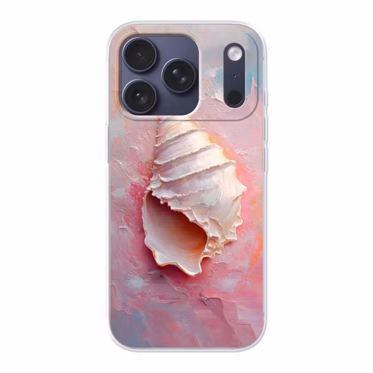 Schelp - Pastel - Pink Telefoonhoesje iPhone 17 Pro klein -3d