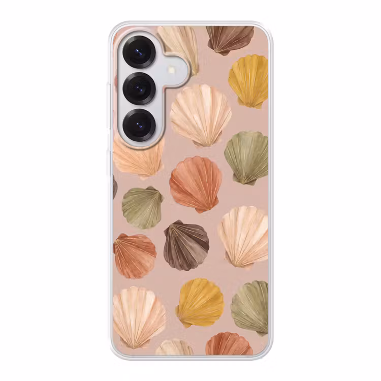 Schelp - Patroon - Zee - Aquarel - Aardetinten Telefoonhoesje Samsung Galaxy S26 klein -3d