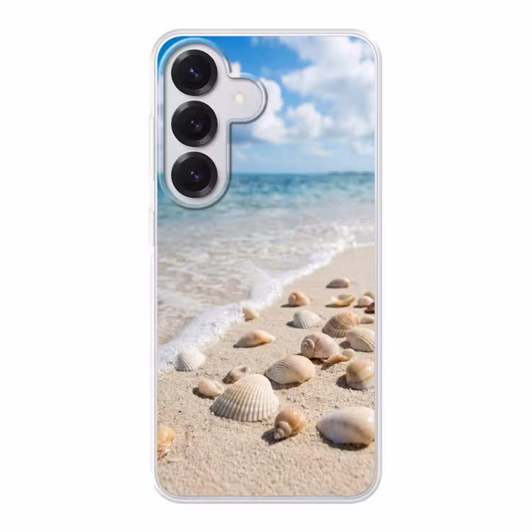 Schelpen - Strand - Natuur - Beige Telefoonhoesje Samsung Galaxy S26 klein -3d