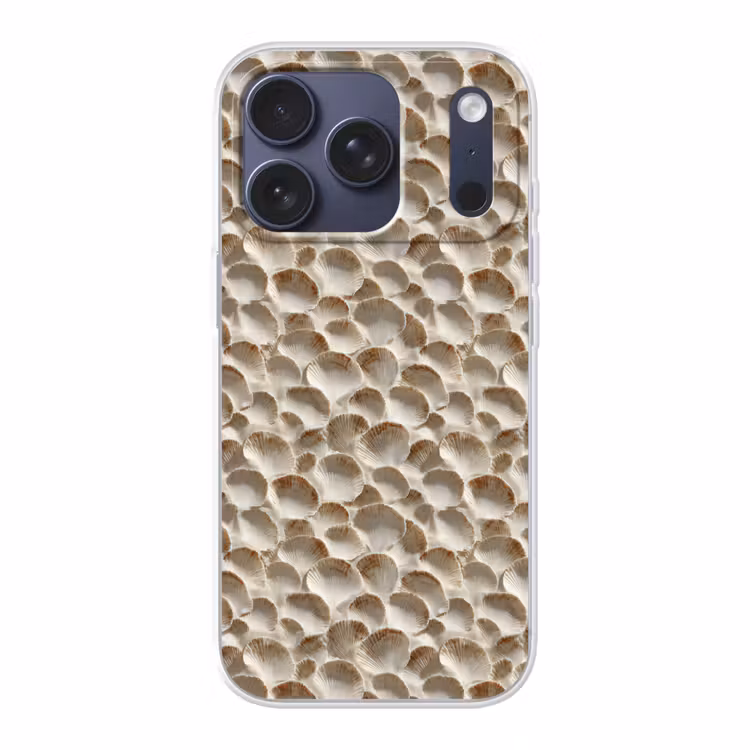 Schelpen - Waaiervorm - Wit Telefoonhoesje iPhone 17 Pro klein 878 -3d