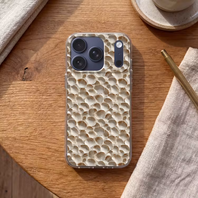 Schelpen - Waaiervorm - Wit Telefoonhoesje iPhone 17 Pro klein 878 -sfeer1