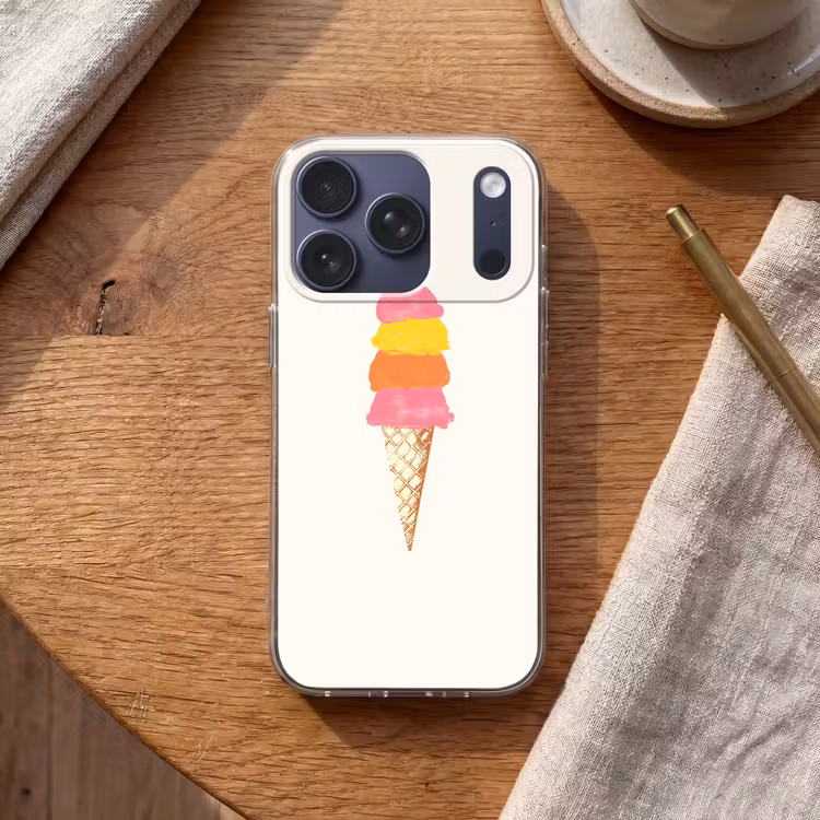 Schepijs - Hoorntje - Illustratie - Minimalistisch Telefoonhoesje iPhone 17 Pro klein -sfeer1