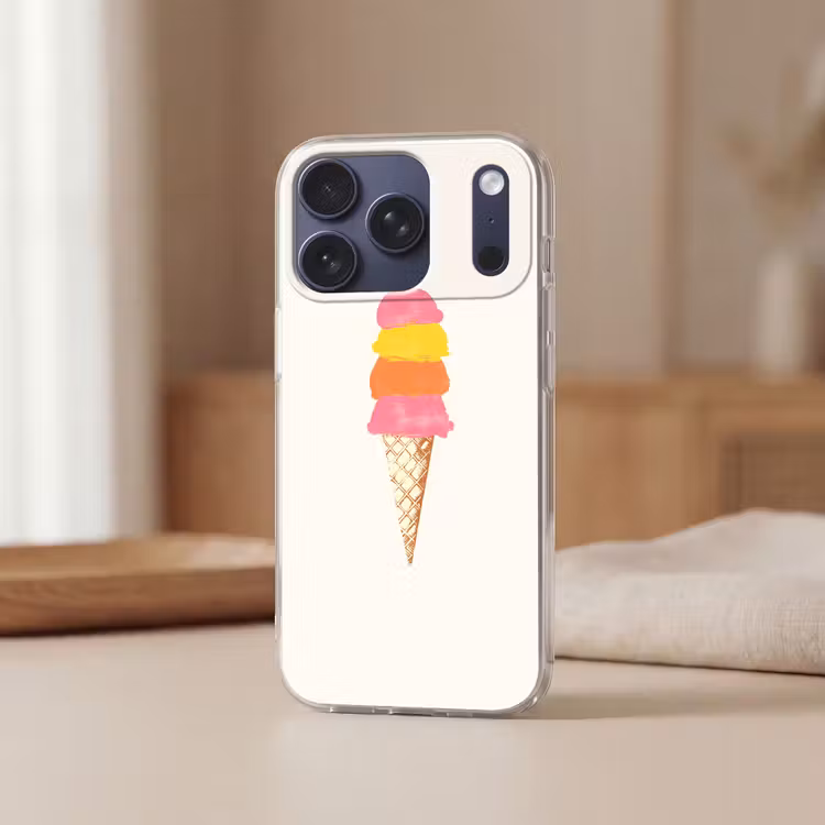 Schepijs - Hoorntje - Illustratie - Minimalistisch Telefoonhoesje iPhone 17 Pro klein -sfeer2