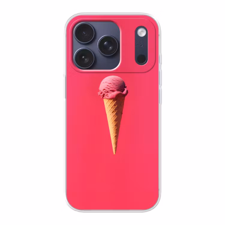Schepijs - Roze - Hoorntje Telefoonhoesje iPhone 17 Pro klein -3d