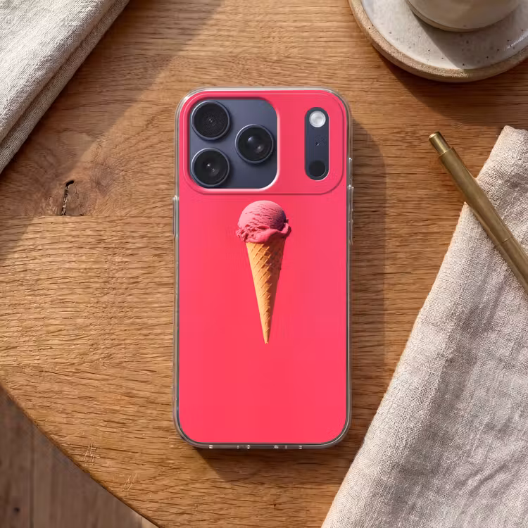 Schepijs - Roze - Hoorntje Telefoonhoesje iPhone 17 Pro klein -sfeer1