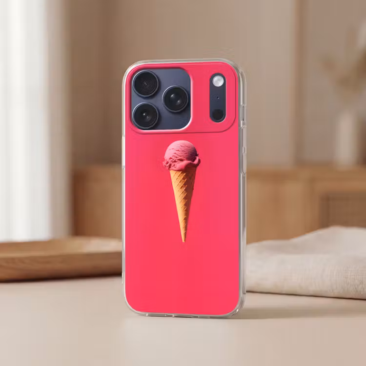 Schepijs - Roze - Hoorntje Telefoonhoesje iPhone 17 Pro klein -sfeer2