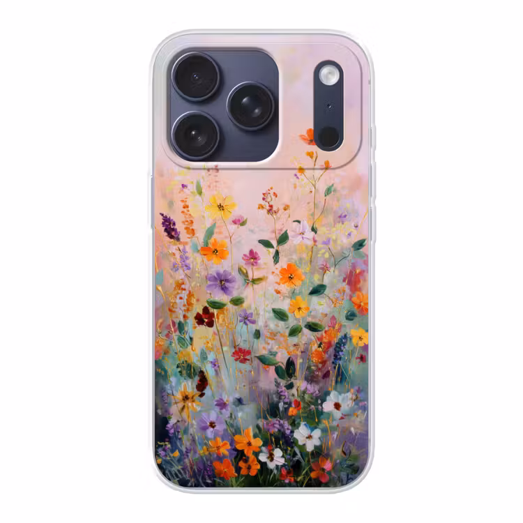 Schilderij - Bloemen - Abstract - Kleurrijk Telefoonhoesje iPhone 17 Pro klein -3d