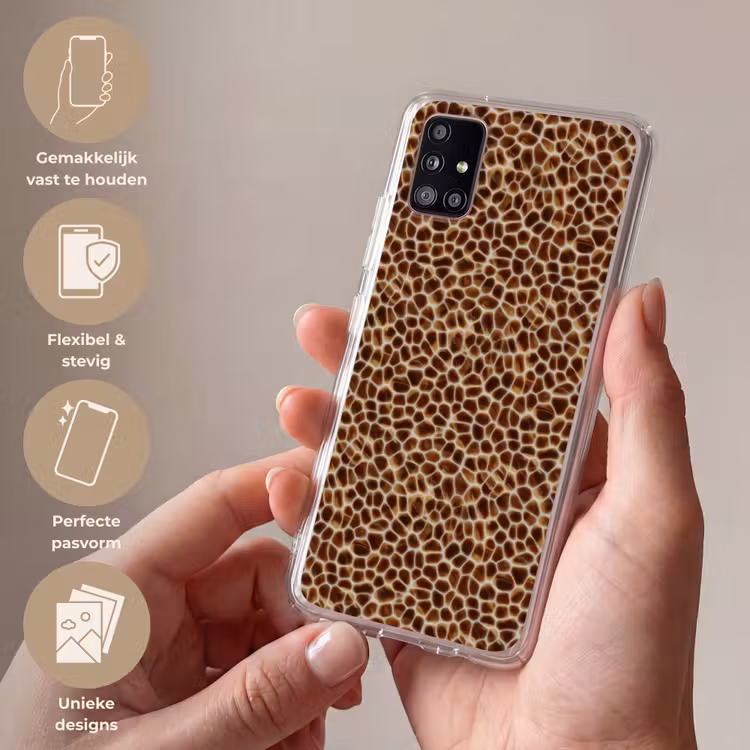 Schildpad - Patroon - Bruin Telefoonhoesje Samsung Galaxy A51 5G klein 373 -sfeer3_NL