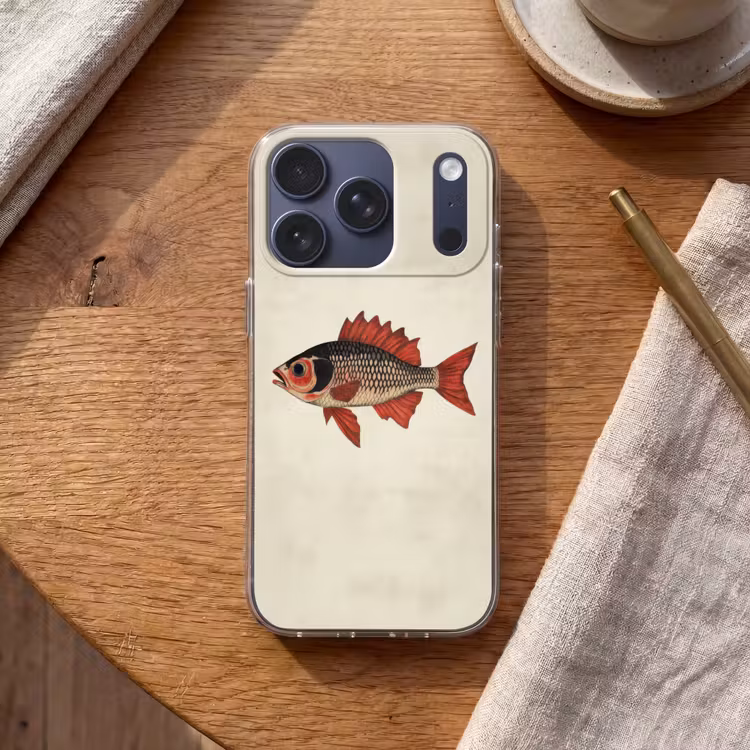 Schubben - Rood - Vis - Vinnen Telefoonhoesje iPhone 17 Pro klein -sfeer1