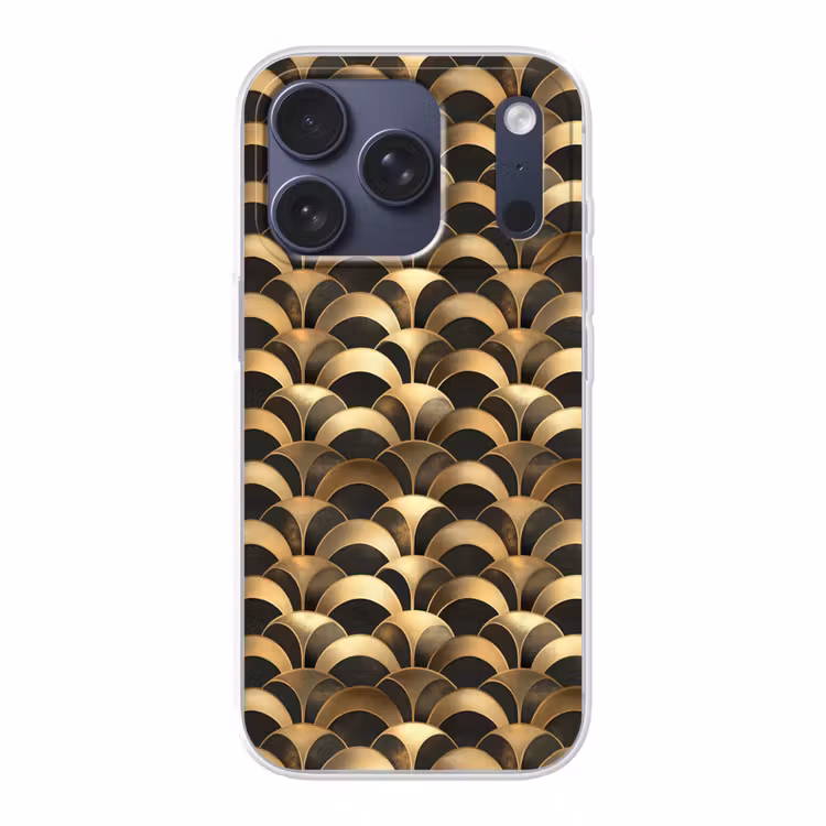Schubben - Structuur - Goud Telefoonhoesje iPhone 17 Pro klein 878 -3d