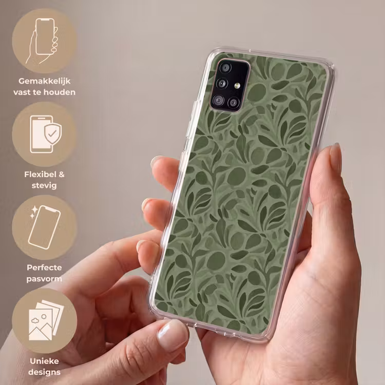 Sereen - Bladeren - Groen Telefoonhoesje Samsung Galaxy A51 5G klein 373 -sfeer3_NL