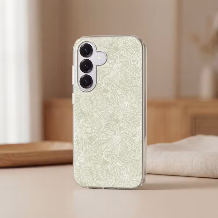 Sereen - Bloemen - Groen Telefoonhoesje Samsung Galaxy S26 klein 975 -sfeer2