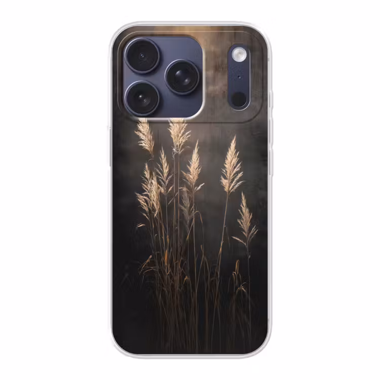 Siergras - Pluimen - Verlichting - Zwart Telefoonhoesje iPhone 17 Pro klein -3d