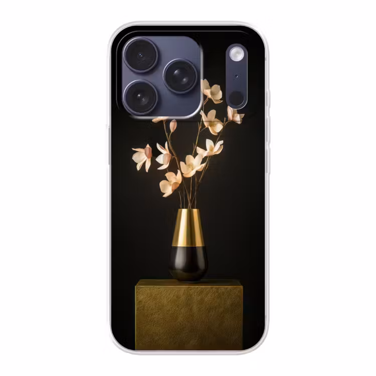 Sierlijk - Boeket - Goud - Vaas Telefoonhoesje iPhone 17 Pro klein -3d