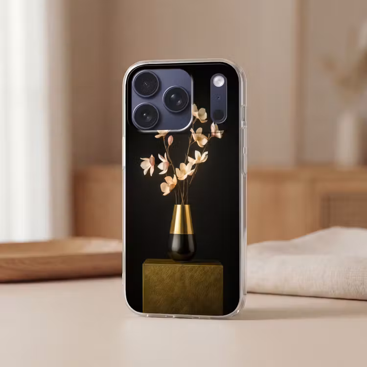 Sierlijk - Boeket - Goud - Vaas Telefoonhoesje iPhone 17 Pro klein -sfeer2