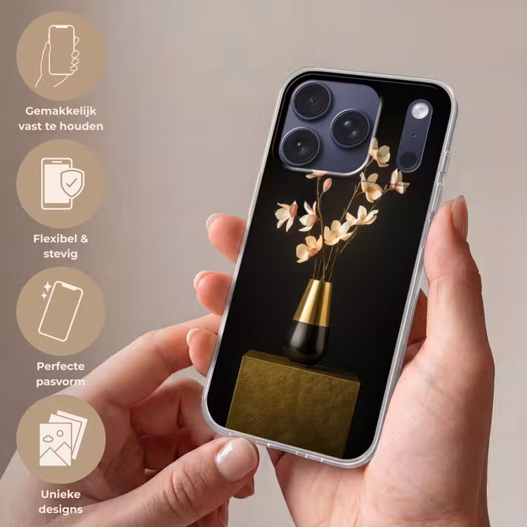 Sierlijk - Boeket - Goud - Vaas Telefoonhoesje iPhone 17 Pro klein -sfeer3_NL