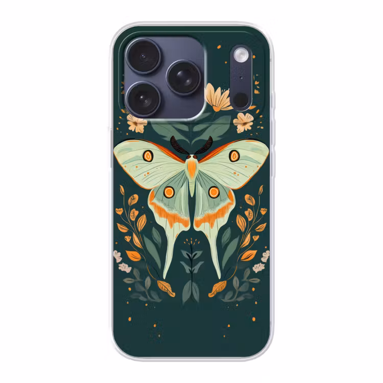 Sierlijk - Vlinder - Groen - Bladeren Telefoonhoesje iPhone 17 Pro klein -3d