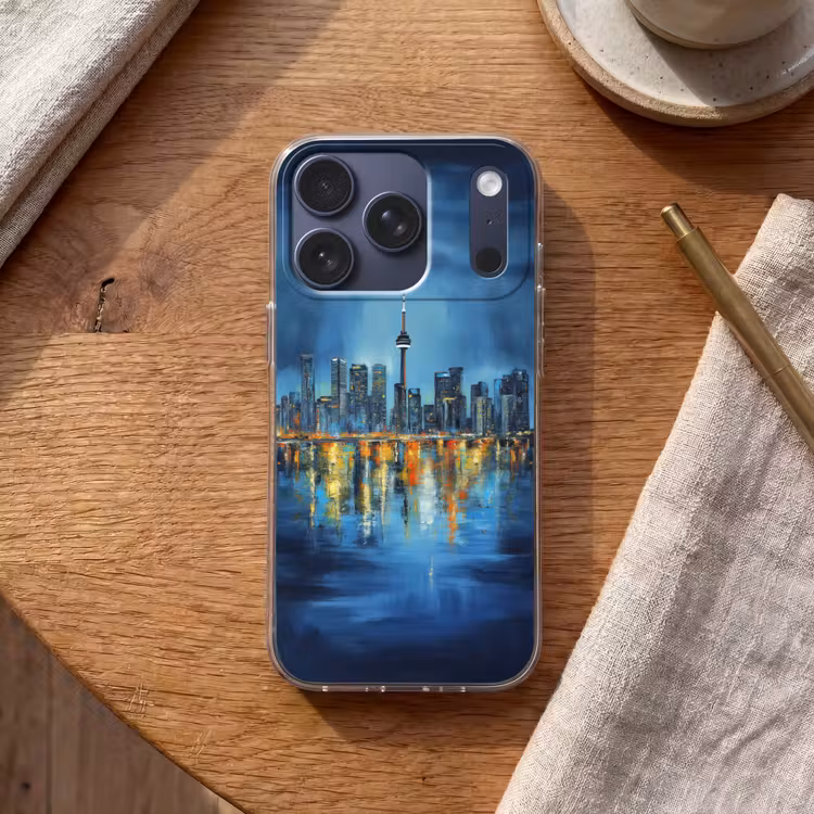 Skyline Toronto - Water - Stadslichten - Toren Telefoonhoesje iPhone 17 Pro klein -sfeer1