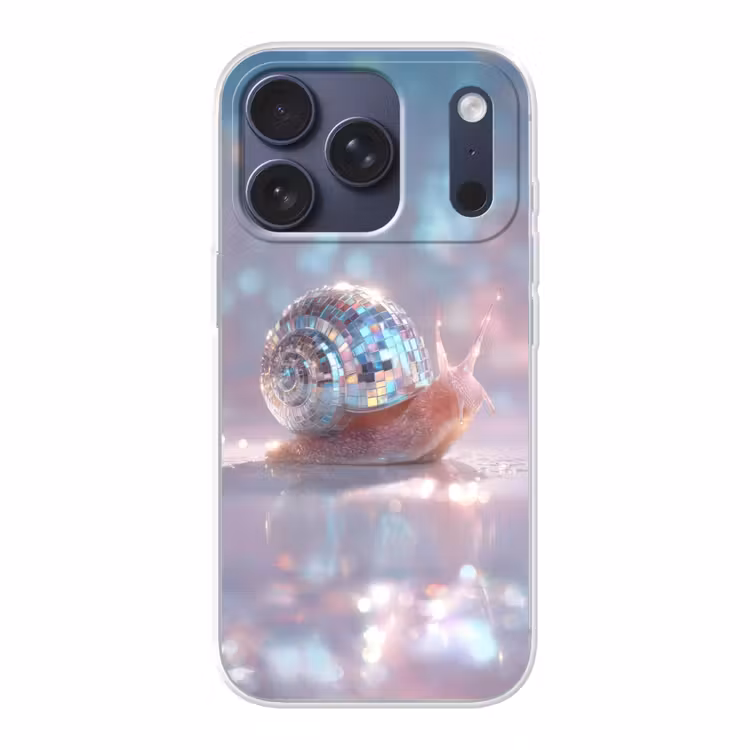 Slak - Disco - Mozaïek - Blauw Telefoonhoesje iPhone 17 Pro klein -3d