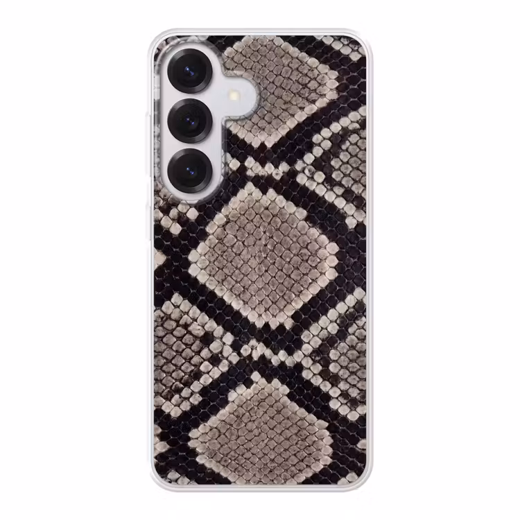 Slangenleer - Patroon - Beige Telefoonhoesje Samsung Galaxy S26 klein -3d
