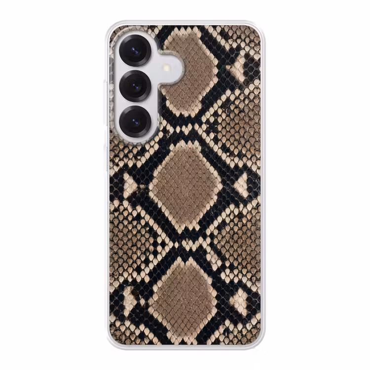 Slangenprint - Python - Bruin Telefoonhoesje Samsung Galaxy S26 klein -3d