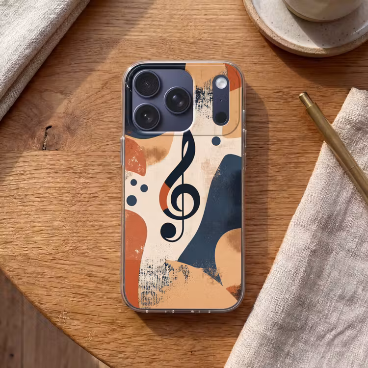 Sleutel - G - Abstract - Beige Telefoonhoesje iPhone 17 Pro klein -sfeer1