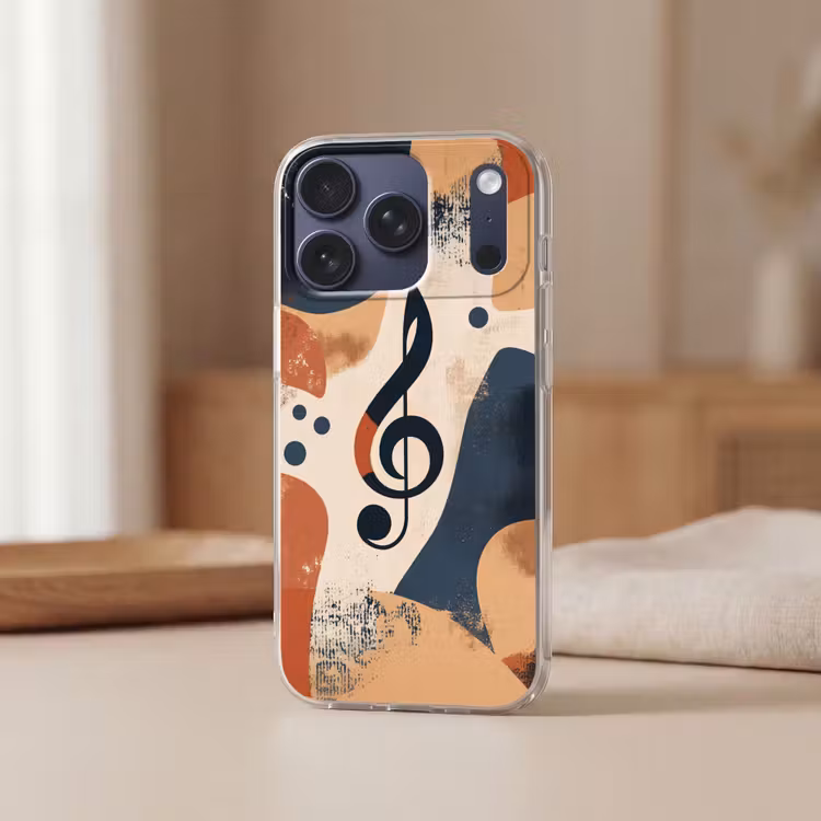 Sleutel - G - Abstract - Beige Telefoonhoesje iPhone 17 Pro klein -sfeer2